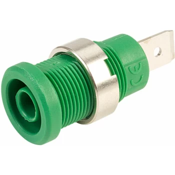 Image of 3266-C-V Green Shrouded Socket (6.3mm Faston) - PJP