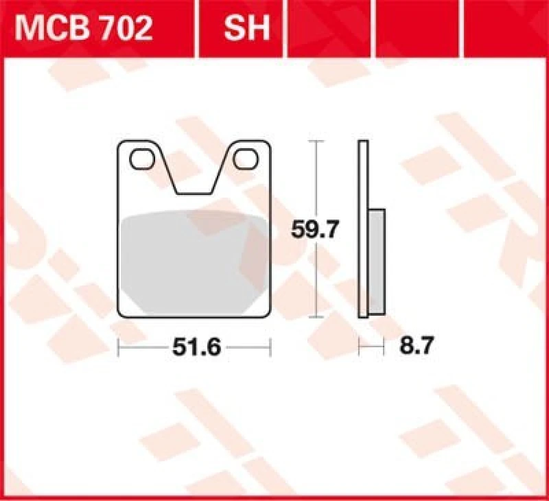 Image of TRW MCB702SH Brake pad set Brake Pad Set,disc brake (402)