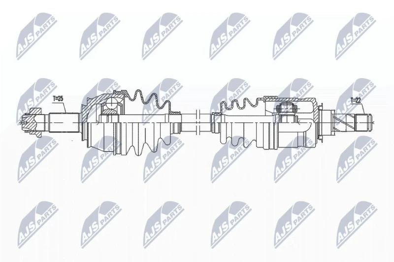 Image of NTY NPW-PL-099 Drive shaft Manual Transmission, Front Axle Right Drive Shaft (13)