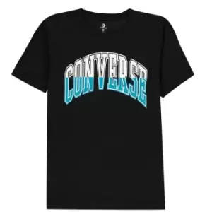 image of Converse College Split T-Shirt Junior Boys - Black