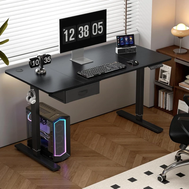 Image of MCC Direct Electric Desk Height Adjustable Standing/Sitting Computer Desk 160cm in Black Size: 160cm x 70cm Black Unisex 160cm x 70 cm