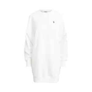 image of Polo Ralph Lauren Batwing Fleece Jumper Dress - White