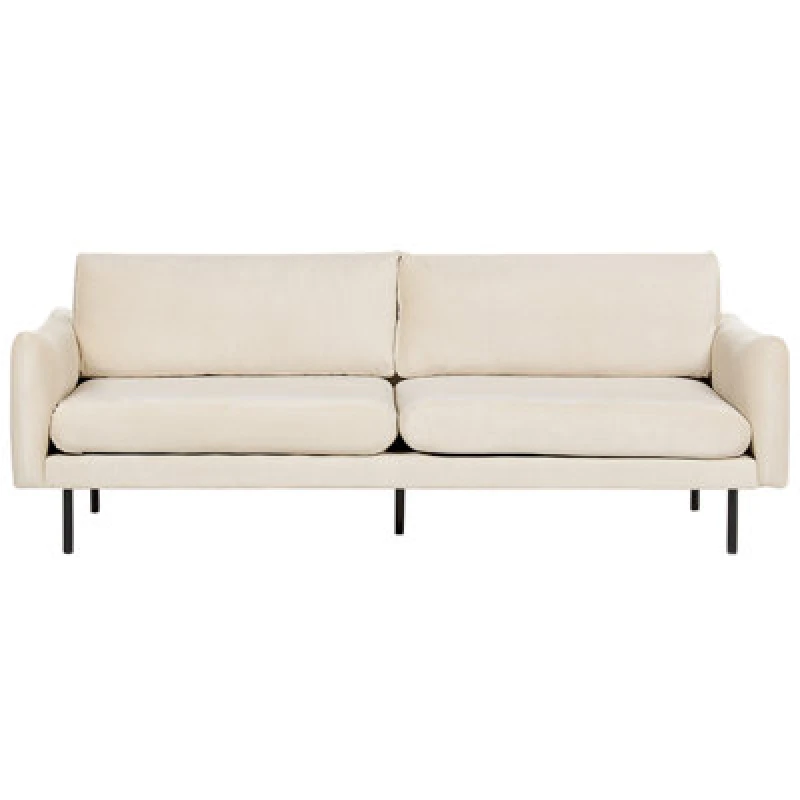 Image of Beliani Sofa 3 Seater Vinterbro Velvet Light Beige
