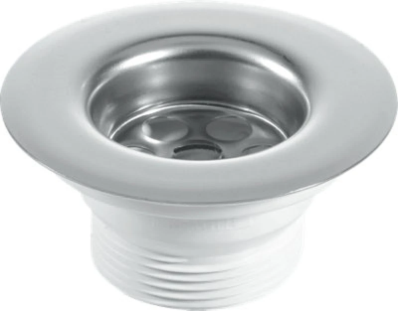 Image of McAlpine BSW3P Centre Pin Sink Waste: 85mm Stainless Steel Flange with Plug Silver