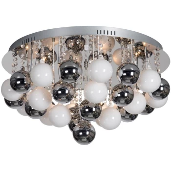 Spoetnik 15 Light Glass & Crystal Ceiling Light Chrome