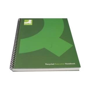 image of Q-Connect Recycled Wirebound Notebook A5 Green Pack of 3 KF03732