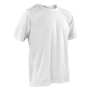 image of Spiro Mens Quick-Dry Sports Short Sleeve Performance T-Shirt (L) (White)