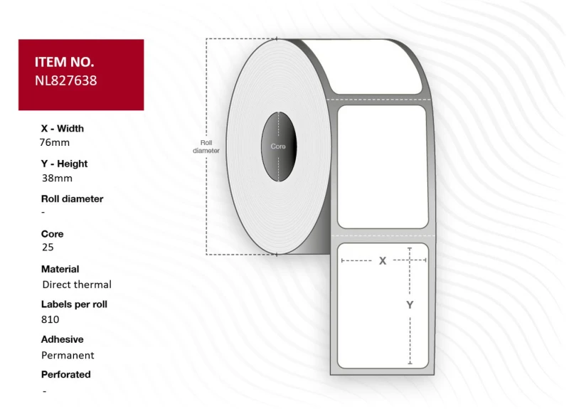 Image of Capture NL827638 printer label White
