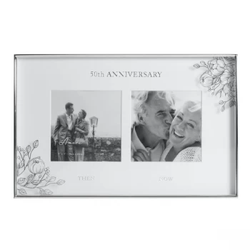 Image of 4" x 4" - AMORE BY JULIANA Floral Double Frame - 50 Years