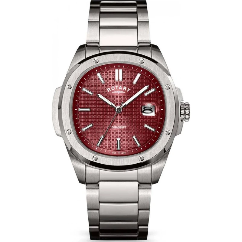 Image of Rotary Rotary Men RGB10077-17 Apex 100 40mm Watch in Silver Silver One Size Male 5018479169529
