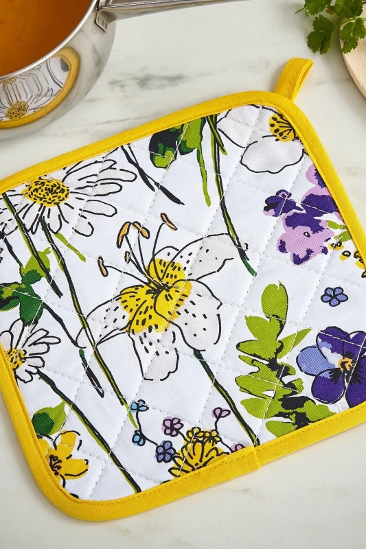 Image of Ulster Weavers 'Wildflowers' Floral 100% Cotton Pot Mat Multi