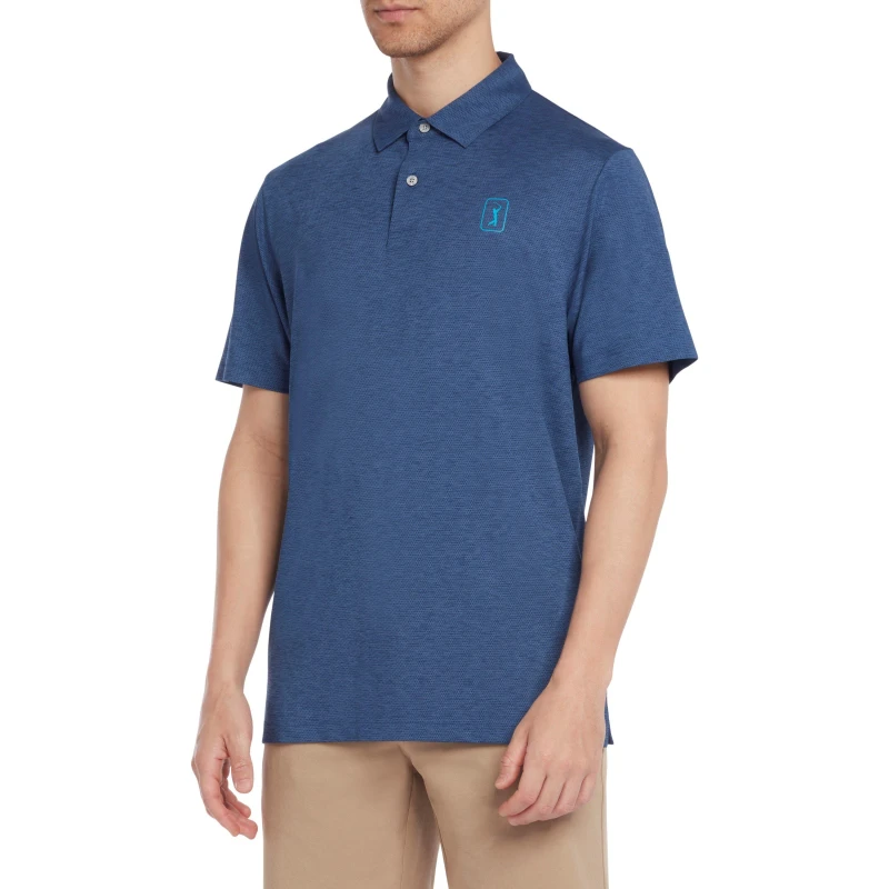 Image of PGA Tour Space Dye Polo - Blue Blue S
