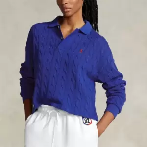 Image of Polo Ralph Lauren Womens Long Sleeve-Polo Shirt - Bright Royal - M