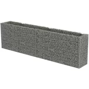 Image of Gabion Raised Bed Galvanised Steel 360x50x100cm Vidaxl Silver