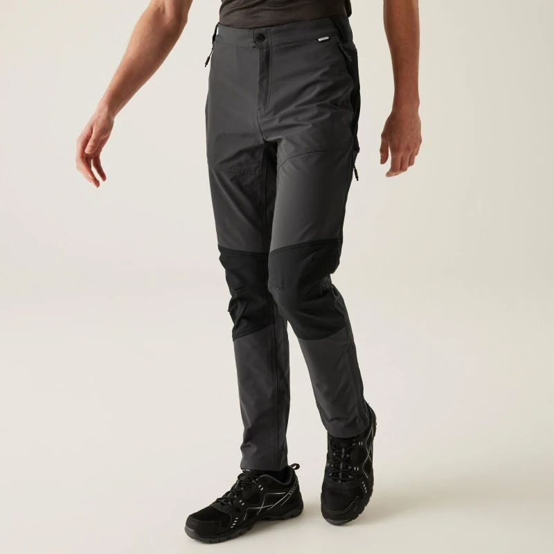 Image of Regatta Regatta Men Isoflex 'Questra V' Water-Repellent Walking Trousers in Charcoal Size: 30R Charcoal 30R Male 5063019260518