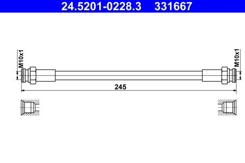 Image of Brake hose ATE 24.5201-0228.3