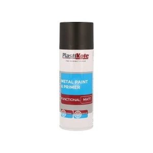 image of PlastiKote Trade Metal Spray Paint & Primer Gloss Black 400ml