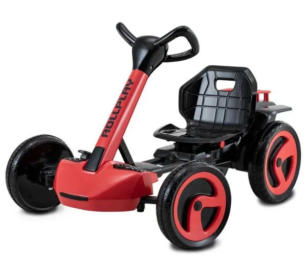 image of ROLLPLAY Flex Kart XL 12 Volt Electric Go-Kart - Red & Black,Red