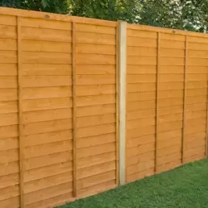 image of Forest 6' x 5' Straight Cut Overlap Fence Panel (1.83m x 1.52m) - Golden Brown