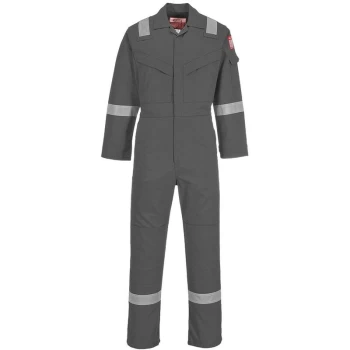 Image of Portwest - FR21GRRL - sz L Flame Resistant Super Light Weight Anti-Static Coverall 210g - Grey