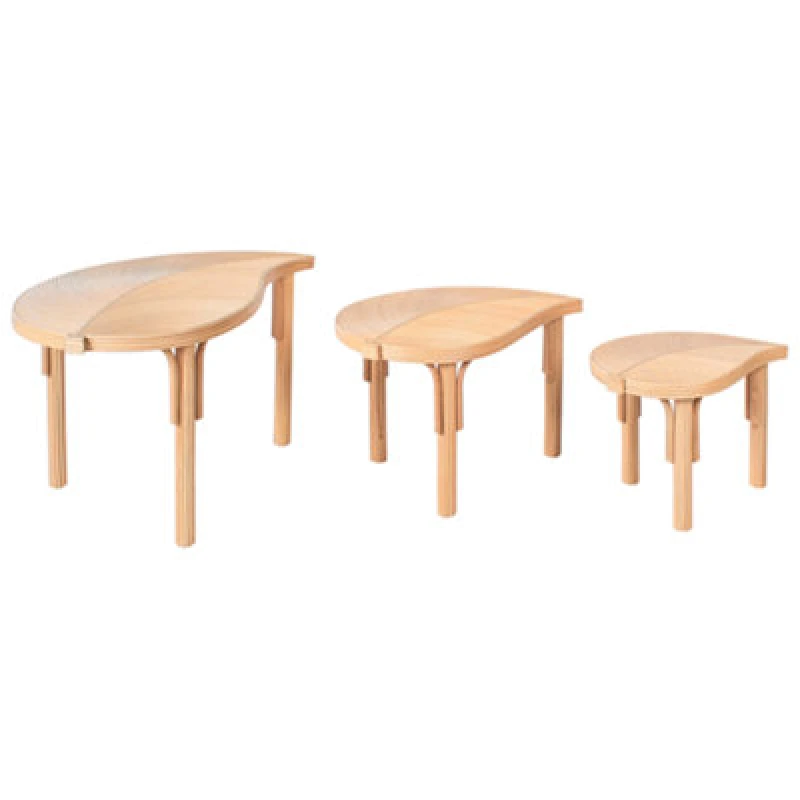 Image of Beliani Set Of 3 Coffee Tables Paralia Rattan Natural