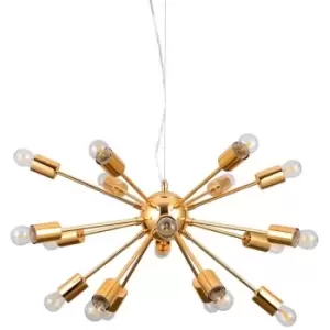 image of Italux Lighting - Italux Theo - Modern Hanging Pendant Golden 18 Light , E27