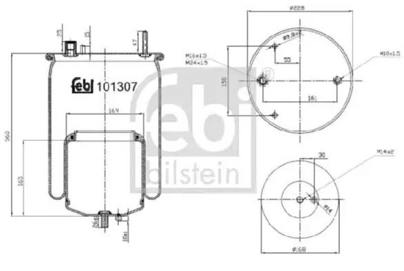 Image of FEBI BILSTEIN 101307 Boot, air suspension Rear Axle Boot,air suspension (324)