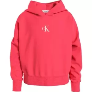 Image of Calvin Klein Jeans Ck Logo Boxy Hoodie - Red