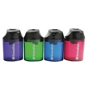 Image of Swordfish Canister Double Hole Pencil Sharpener Assorted 40033