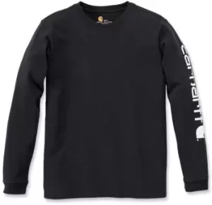 Image of Carhartt Workwear Logo Ladies Long Sleeve Shirt, black, Size M for Women, black, Size M for Women