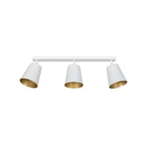 Image of Emibig Prism White/Gold Ceiling Spotlight Bar 3x E27