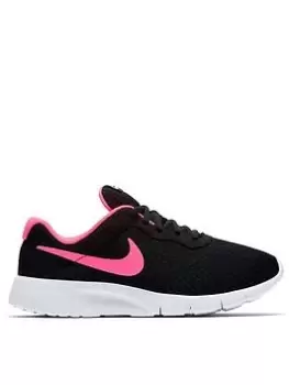 image of Nike Tanjun Junior Girls Trainers - Black/Pink, Size 3