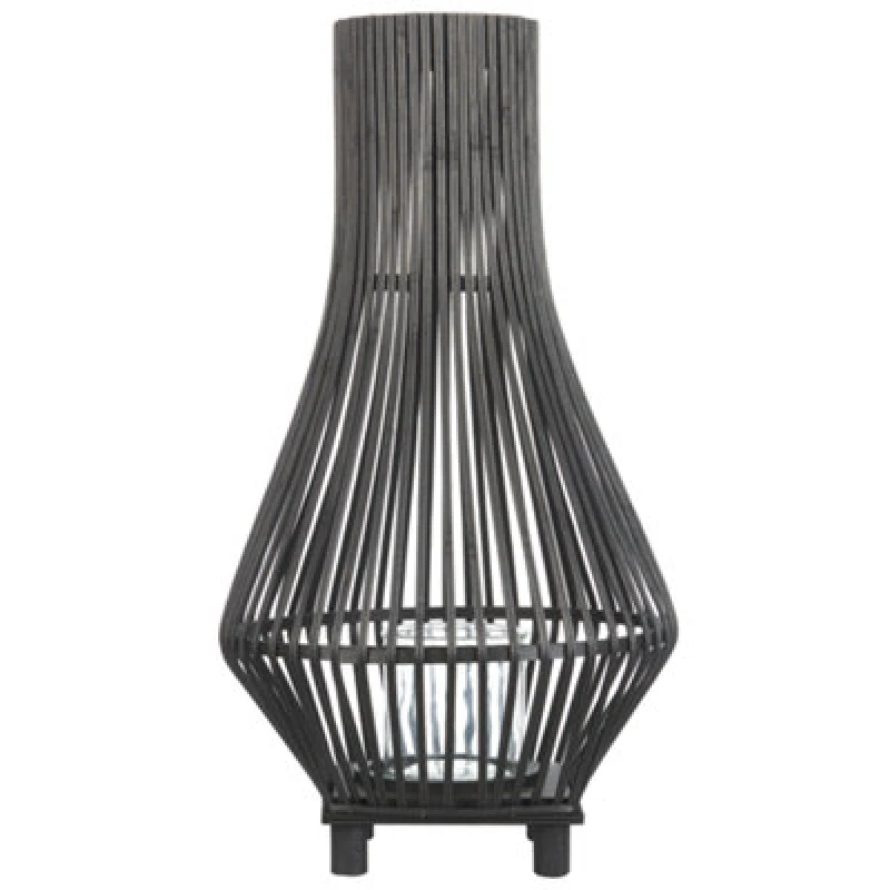 Image of Beliani Lantern Leyte Bamboo Wood 58cm Black