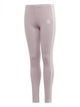 image of Adidas Originals Girls 3-Stripes Leggings - Lilac