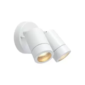 Image of Saxby Palin - 2 Light Outdoor Spotlight Gloss White, Glass IP44, GU10