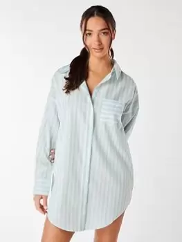 Image of Boux Avenue Stripe Nightshirt - Blue Size 10, Women