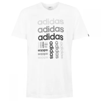 image of adidas Linear Repeat Infinity Mens T-Shirt - Wht/Khaki/Grey