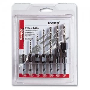 Image of Trend Snappy 7 Piece Hex Shank HSS Drill Set