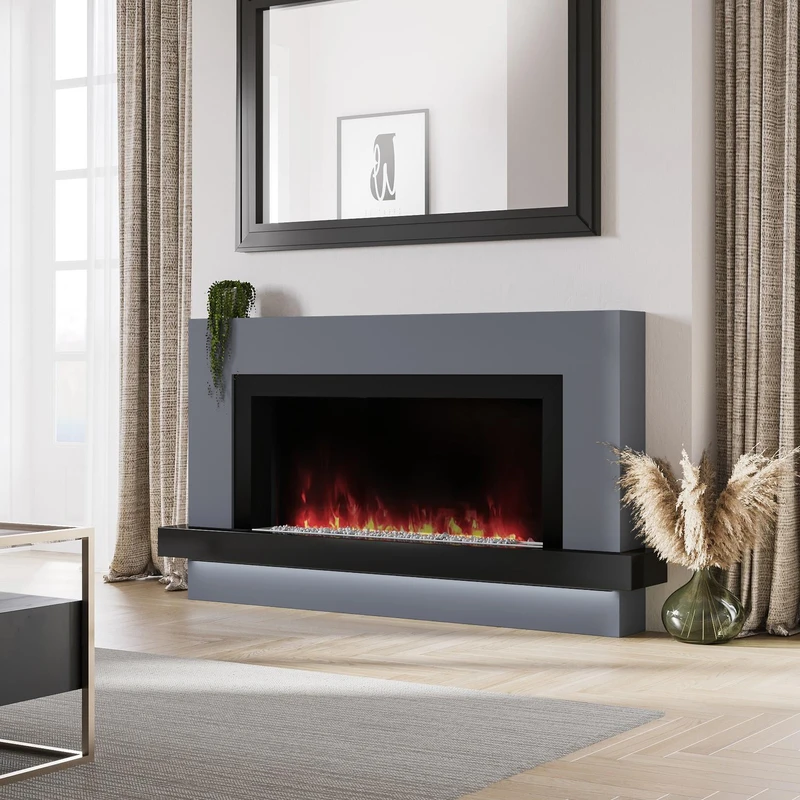 Image of Amberglo 62" AGL056 Freestanding Electric Fireplace with LED Lights