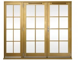 Image of Wickes Albery Georgian Bar Solid Oak Laminate French Doors 6ft with 1 Side Lites 600mm