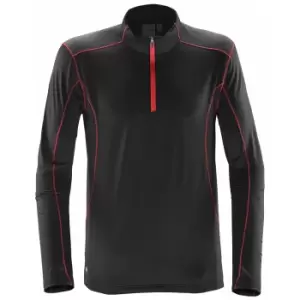 image of Stormtech Mens Pulse Zip Neck Fleece Top (L) (Black/Bright Red)