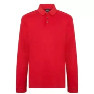 BOSS Pado 11 Long Sleeve Logo Polo Shirt - Red