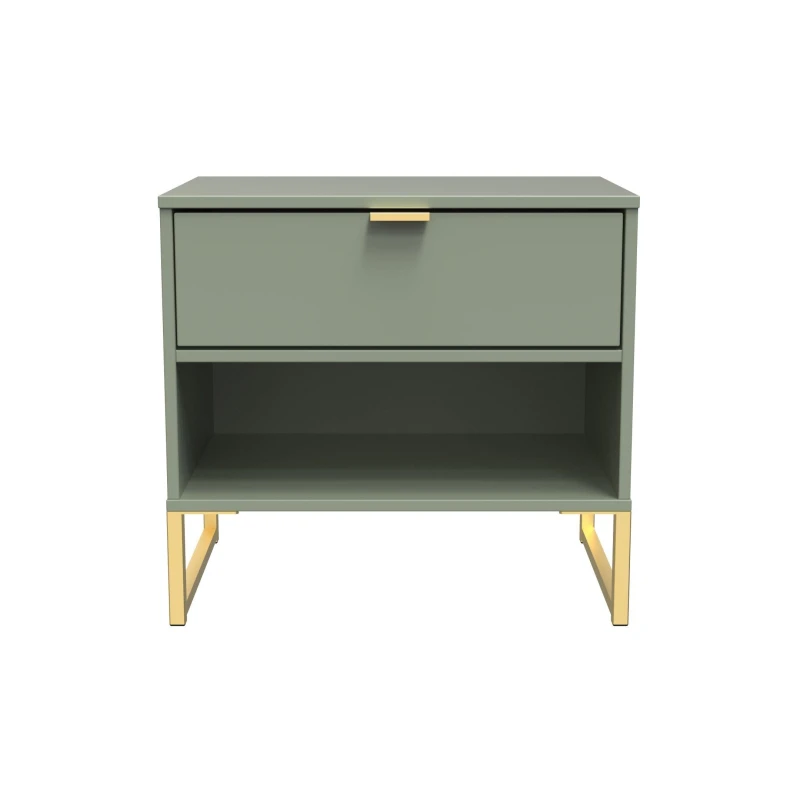 Image of Madrid 1 Drawer 1 Open Bedside In Reed Green (Ready Assembled)