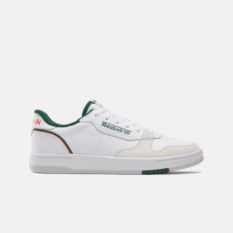 Image of Reebok Phase Court Trainers White Green male UK 5