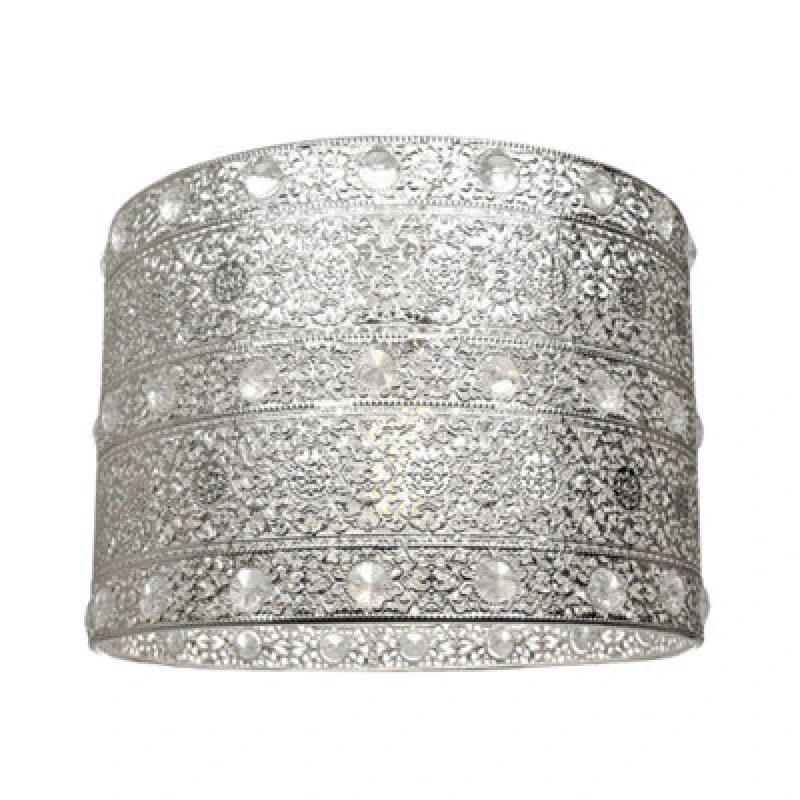 Image of Happy Homewares Antique Silver Acrylic Gem Moroccan Style Chandelier Pendant Light Shade Fitting
