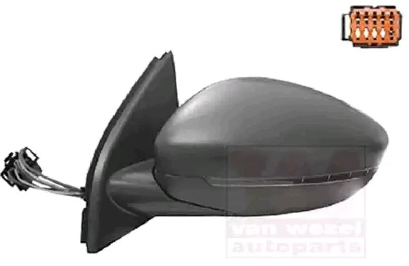 Image of VAN WEZEL 4081807 Wing mirror * HAGUS * Left, black, Heatable, Rough Outside Mirror (50)