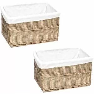 image of Topfurnishing - set of 2 Big Huge Deep Living Room Fireplace Log Basket Full Wicker Storage Box [Natural,Set of 2 xx Large 58x43x32cm]