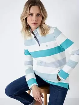 Image of Crew Clothing Half Button Sweatshirt - Multi, Size 18, Women