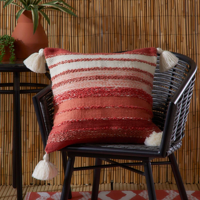 Image of Drift Home 'Grayson' Outdoor Eco-Friendly Garden Filled Bench Cushion Terracotta