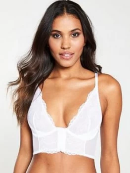 Gossard Superboost Lace Deep V Bralet - White, Size 32F, Women